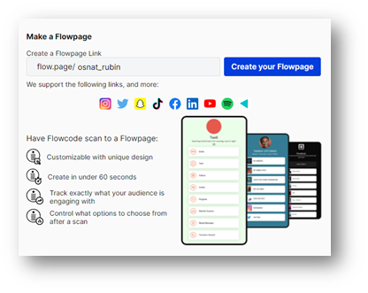 פתיחת כרטיס ביקור דיגיטלי חינמי ב flowpage
